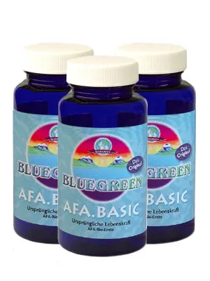 3 x Bluegreen AFA-Algen Basic Wildsammlung 42g ca. 120 Kapseln BIO