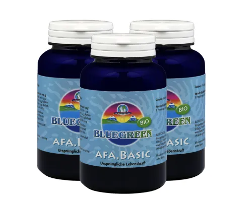 3 x Bluegreen AFA-Algen Basic Wildsammlung 90g ca. 1080 Stück BIO