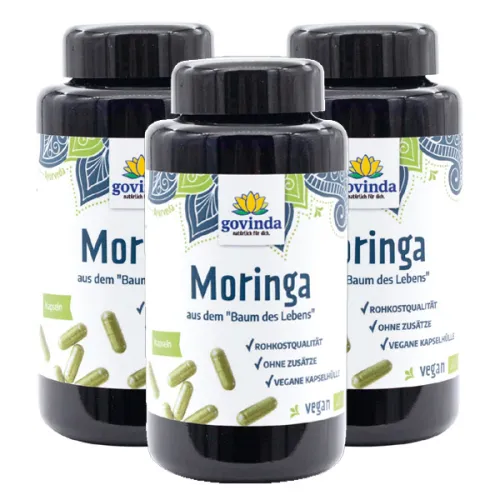 3 x Moringa Kapseln 200 Stk. BIO vegan