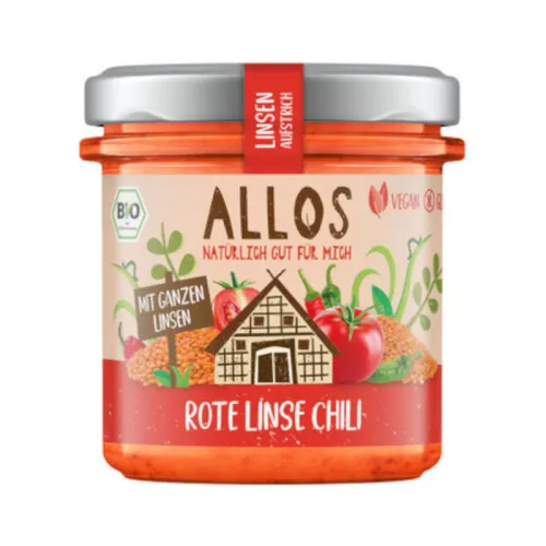 Allos Brotaufstrich Rote Linse Chili BIO 140g vegan