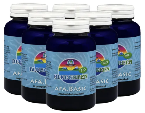 6 x Bluegreen AFA-Algen Basic Wildsammlung 90g ca. 2160 Stück BIO