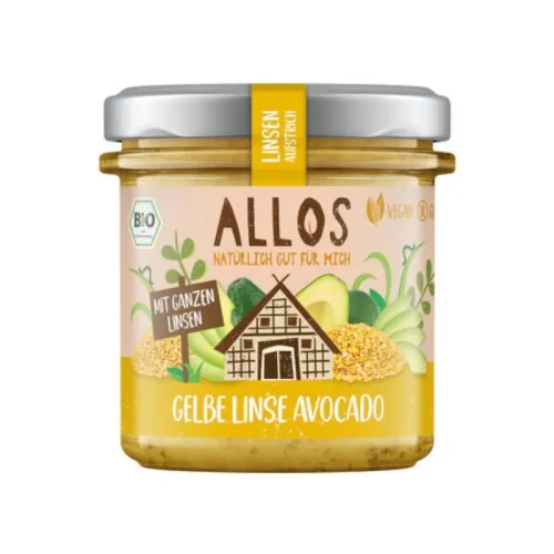 Allos Brotaufstrich Gelbe Linse Avocado BIO 140g vegan