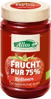 Allos Frucht Pur Aufstrich Erdbeere 75% BIO 250g