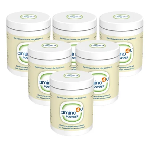 Amino4u essentielle Aminosäuren 6 x 120g Pulver vegan