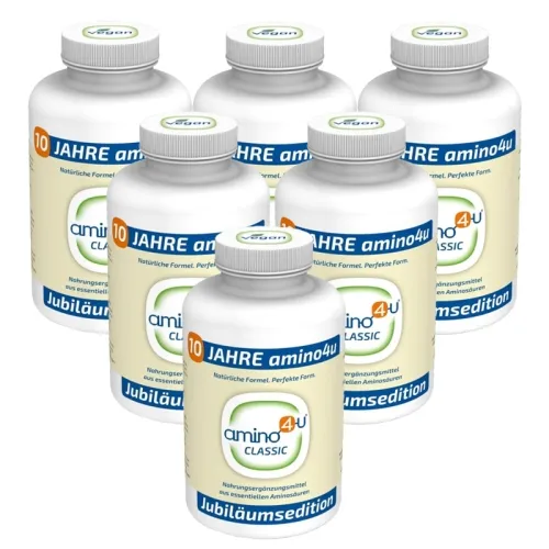 Amino4u essentielle Aminosäuren 6 x 300 Tabs vegan Vorteilsdose