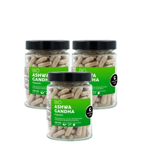 Ashwagandha Kapseln BIO vegan 3 x 200 Stück von Cosmoveda