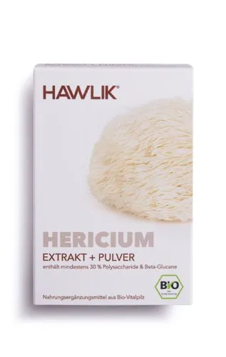 HAWLIK BIO Hericium Extrakt und Pulver 120 vegane Kapseln