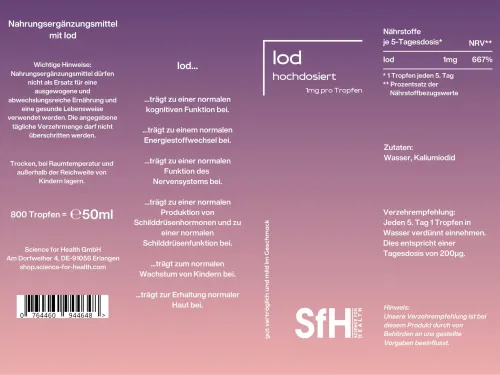 Jod flüssig 50ml Science for Health