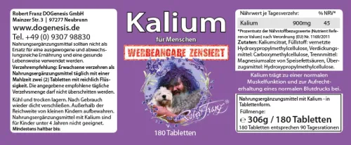 Kalium 180 Tabletten von Robert Franz