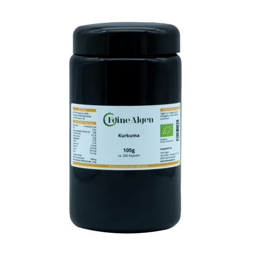 Kurkuma Kapseln BIO 200 Stück vegan von feine-algen