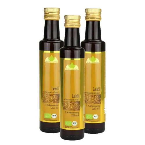 Leinöl mit 54% Linolensäure 3 x 250ml BIO