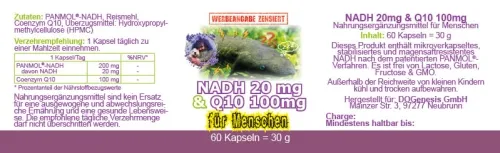 NADH und CoEnzym Q10 von Robert Franz 60 vegetarische Kapseln