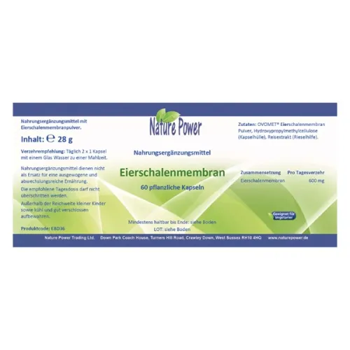 OVOMET® Eierschalenmembran 60 pflanzliche Kapseln