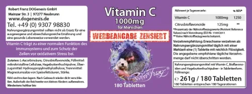 Vitamin C 1000mg 180 vegetarische Tabs im Mironglas