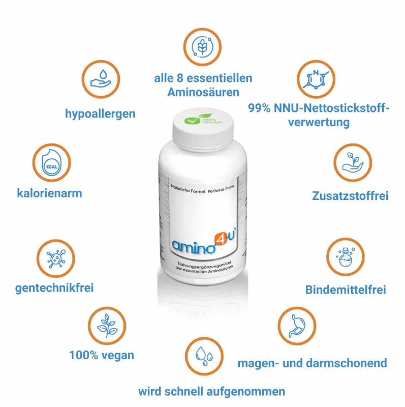 Amino4u essentielle Aminosäuren 3 x 300 Tabs vegan Vorteilsdose