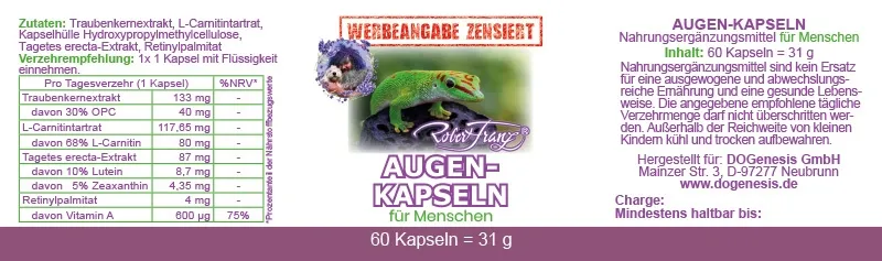 Augen-Kapseln von Robert Franz 60 Stück