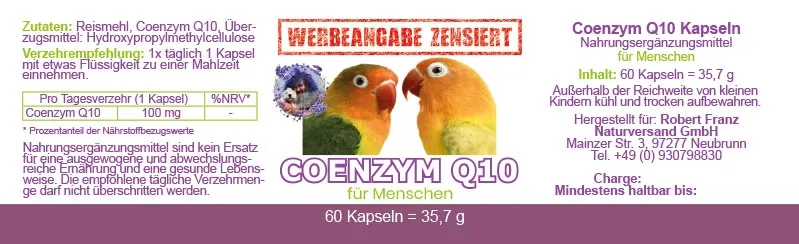 Coenzym Q10 von Robert Franz 60 Kapseln mit 100mg