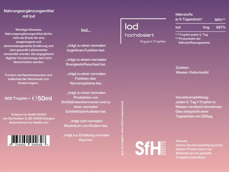 Jod flüssig 50ml Science for Health