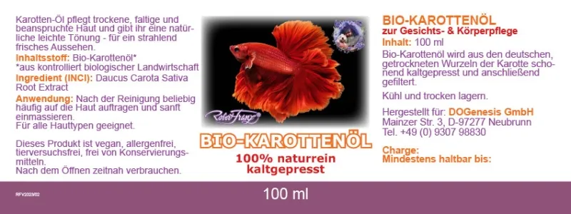 Karottenöl BIO von Robert Franz 100ml vegan