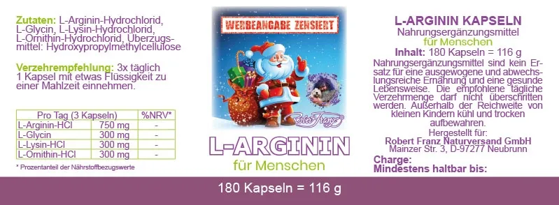 L-Arginin 180 Kapseln von Robert Franz