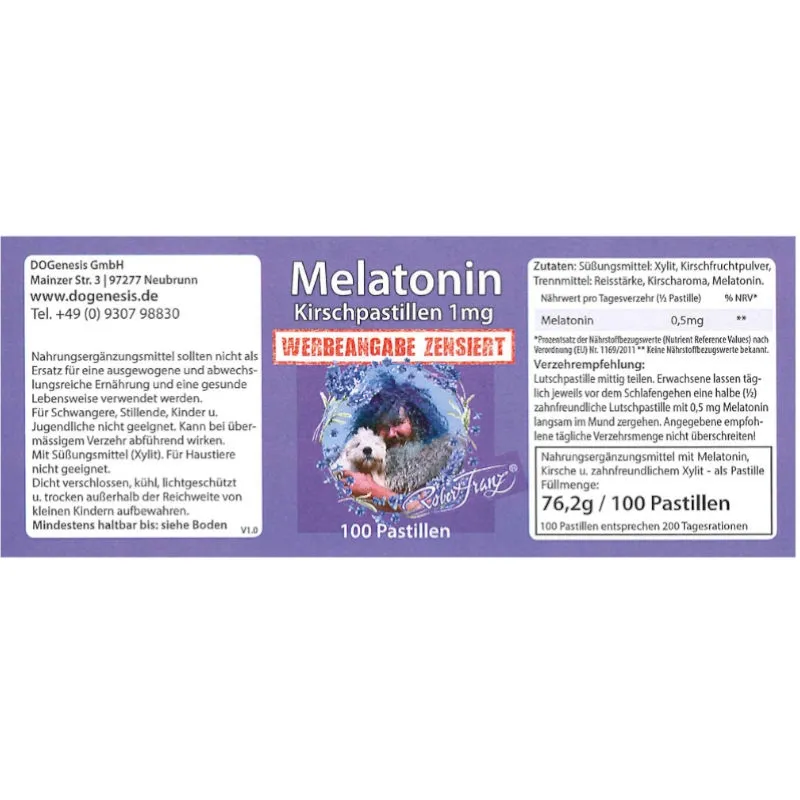 Melatonin Kirschpastillen 1mg von Robert Franz