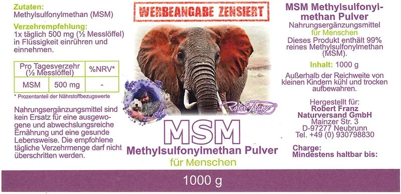 MSM von Robert Franz 1kg Pulver