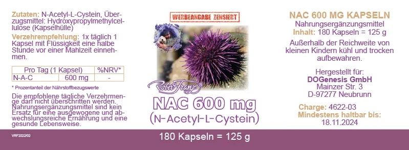 NAC-Kapseln von Robert Franz vegan