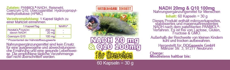 NADH und CoEnzym Q10 von Robert Franz 60 vegetarische Kapseln