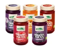Angebot: 5 verschiedene Sorten Allos Frucht Pur Aufstrich 75% BIO