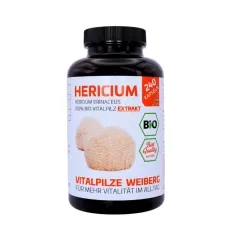 BIO Hericium Extrakt 240 vegane Kapseln von Vitalpilze Weiberg