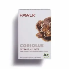 Coriolus BIO Extrakt und Pulver Kapseln 120 Stück Hawlik