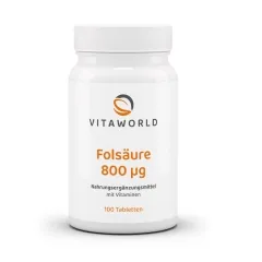 Folsäure 800µg 100 Tabletten von vitaworld
