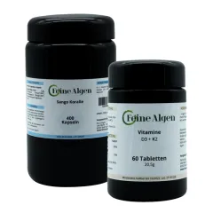 Sango Meeres Koralle 400 Kapseln und D3 und K2 60 Kapseln Angebot 1